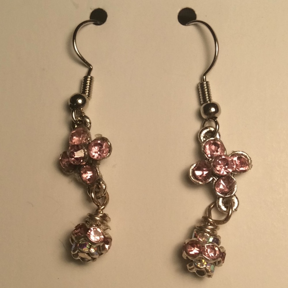 Pink dangle earrings